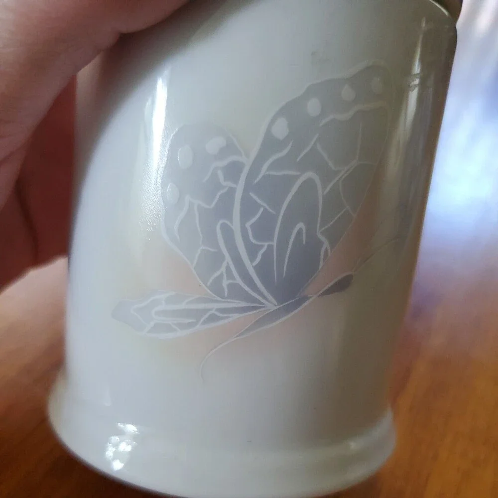 Limoges Vanity Jar with beautiful butterfly
